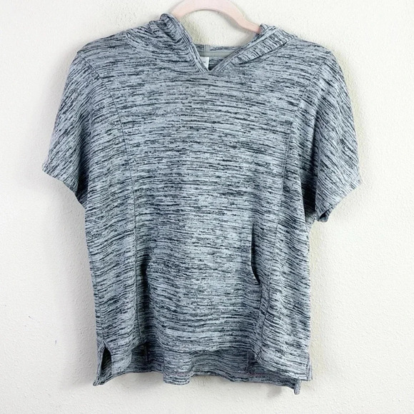 Athleta Girl Kickin’ it Poncho Hoodie Sweatshirt in gray size XL / 14 - Picture 1 of 7